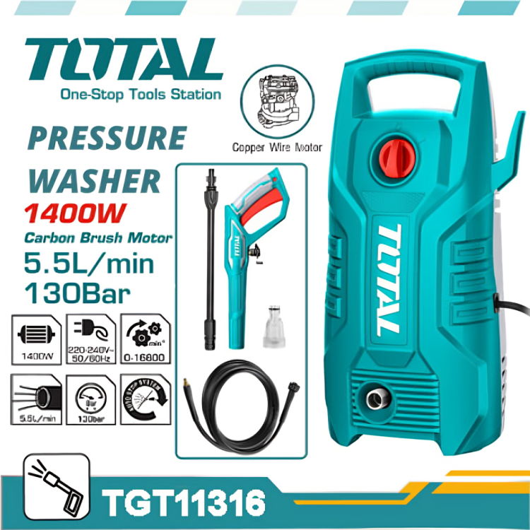 TOTAL 1400w High Pressure Washer